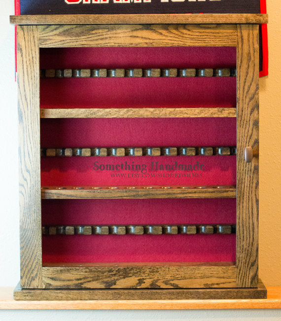 tobacco pipe cabinet -display rack solid oak 24,36 or 48 pipe
