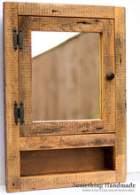 rustic Barnwood Medicine cabinet recessed  with open shelf made from 1800s barnwood