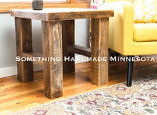 Rustic End Side table made from 1892 reclaimed barn wood