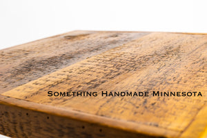 Rustic End Side table made from 1892 reclaimed barn wood
