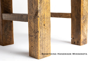 Rustic End Side table made from 1892 reclaimed barn wood