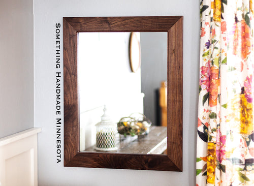 walnut framed mirror solid walnut