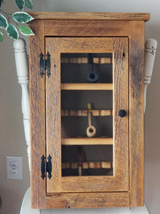 rustic pipe cabinet pipe rack. pipe display reclaimed barn wood 24,36 or 48 pipe