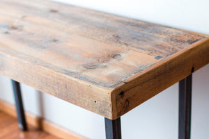 Industrial rustic Barn wood desk reclaimed 1800s barn wood and iron legs