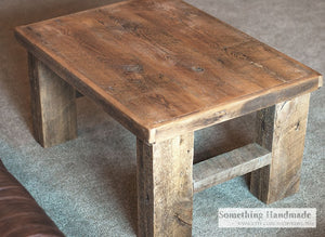 Barn wood coffee table made from 1800s reclaimed barn wood