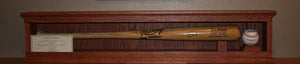 baseball bat display case with ball holder solid oak