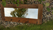 Barn wood coat rack with mirror - entryway mirror made from1800s  rustic barn wood
