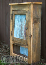 Industrial rustic barn wood cabinet with corrugated steel made from 1800s barn wood