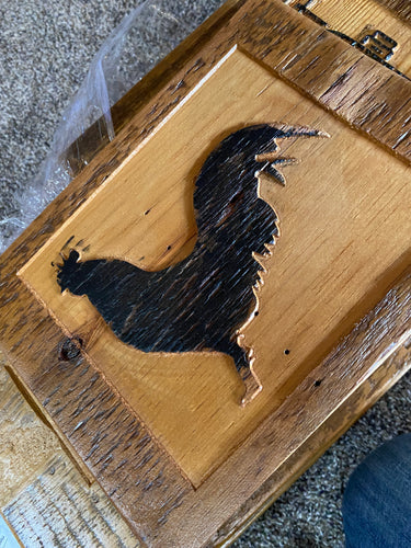Chicken on Barnwood