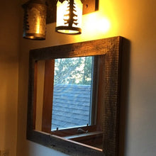 Rustic mirror Reclaimed barn wood framed mirror 1800s barn  wood