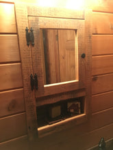 rustic Barnwood Medicine cabinet recessed  with open shelf made from 1800s barnwood