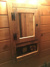 rustic Barnwood Medicine cabinet recessed  with open shelf made from 1800s barnwood