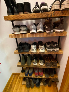 Industrial rustic barn wood shoe rack Shoe Storage Entryway Organizer Shoe Organizer