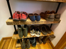 Industrial rustic barn wood shoe rack  - Shoe Storage - Entryway Organizer- Shoe Organizer