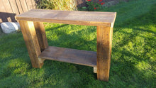 rustic Barn wood Sofa or console table made from 1800s reclaimed barn wood salvaged barn wood table